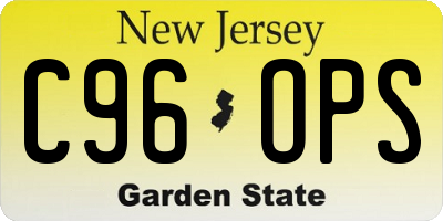 NJ license plate C96OPS