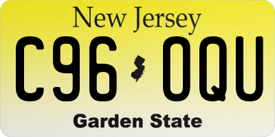 NJ license plate C96OQU