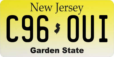 NJ license plate C96OUI