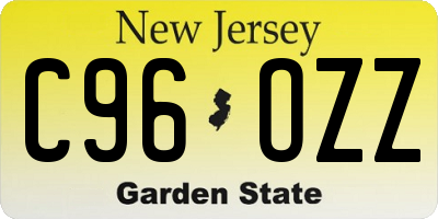 NJ license plate C96OZZ