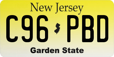 NJ license plate C96PBD