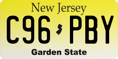 NJ license plate C96PBY