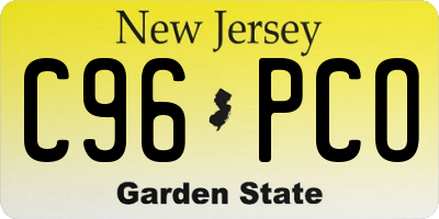 NJ license plate C96PCO