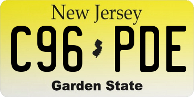 NJ license plate C96PDE