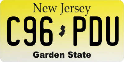 NJ license plate C96PDU
