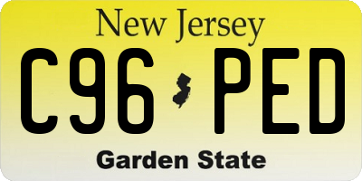 NJ license plate C96PED
