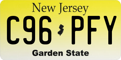 NJ license plate C96PFY