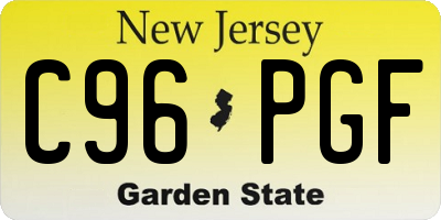 NJ license plate C96PGF
