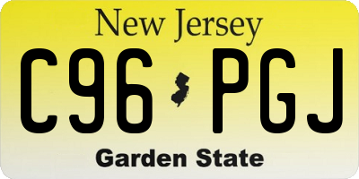 NJ license plate C96PGJ