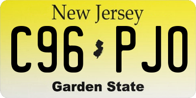 NJ license plate C96PJO