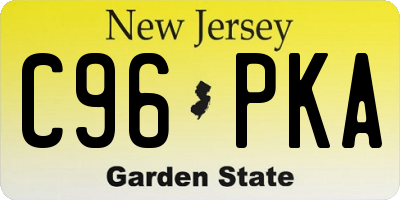 NJ license plate C96PKA