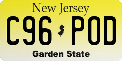 NJ license plate C96POD