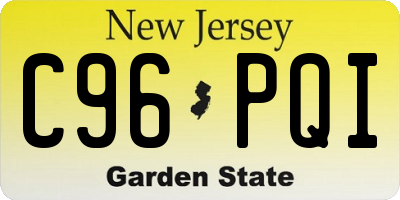 NJ license plate C96PQI