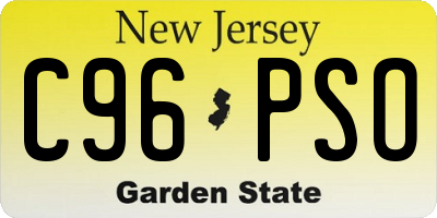 NJ license plate C96PSO