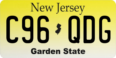 NJ license plate C96QDG