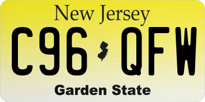 NJ license plate C96QFW