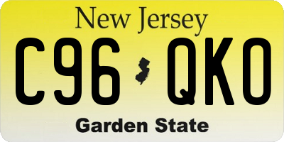 NJ license plate C96QKO