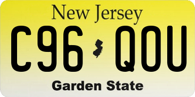 NJ license plate C96QOU