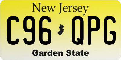 NJ license plate C96QPG