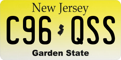 NJ license plate C96QSS