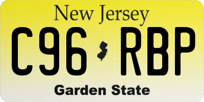 NJ license plate C96RBP
