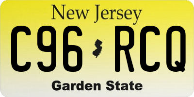 NJ license plate C96RCQ