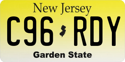 NJ license plate C96RDY