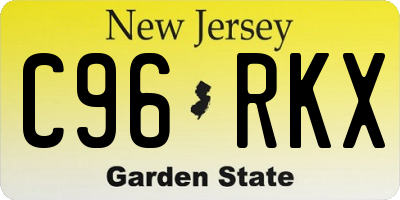 NJ license plate C96RKX