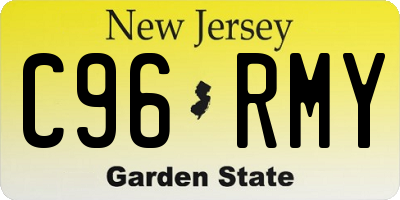 NJ license plate C96RMY