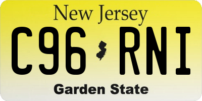 NJ license plate C96RNI