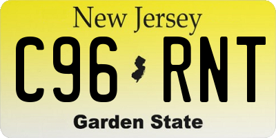 NJ license plate C96RNT