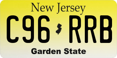 NJ license plate C96RRB