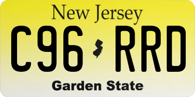 NJ license plate C96RRD