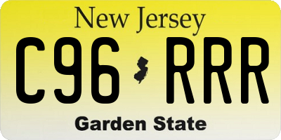 NJ license plate C96RRR