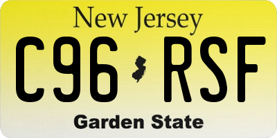 NJ license plate C96RSF