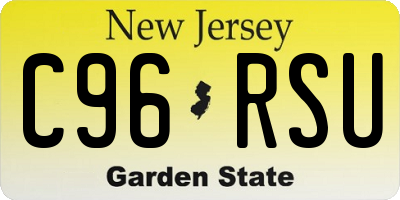 NJ license plate C96RSU