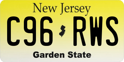 NJ license plate C96RWS