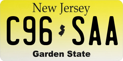 NJ license plate C96SAA