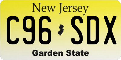 NJ license plate C96SDX