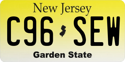 NJ license plate C96SEW