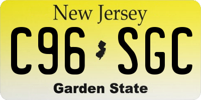 NJ license plate C96SGC
