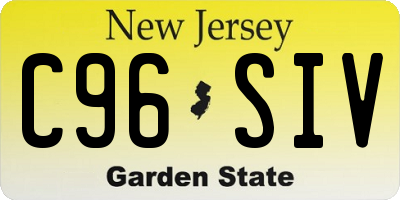 NJ license plate C96SIV