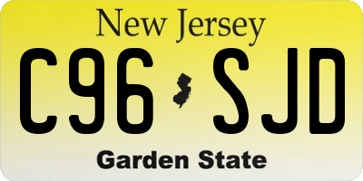 NJ license plate C96SJD