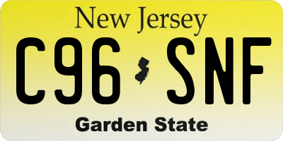 NJ license plate C96SNF