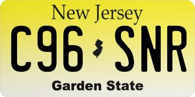 NJ license plate C96SNR