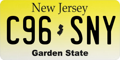 NJ license plate C96SNY