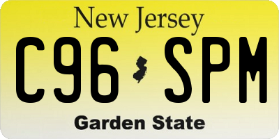 NJ license plate C96SPM