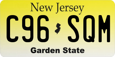 NJ license plate C96SQM