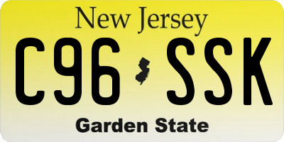NJ license plate C96SSK