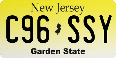 NJ license plate C96SSY